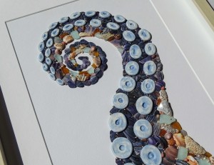 Octopus tentacle seashell mosaic             